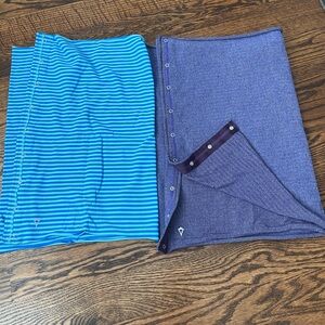 Bundle 2 IVIVVA Infinity Snap Scarf Wrap Blue Stripes Purple Blue Chevron Girl